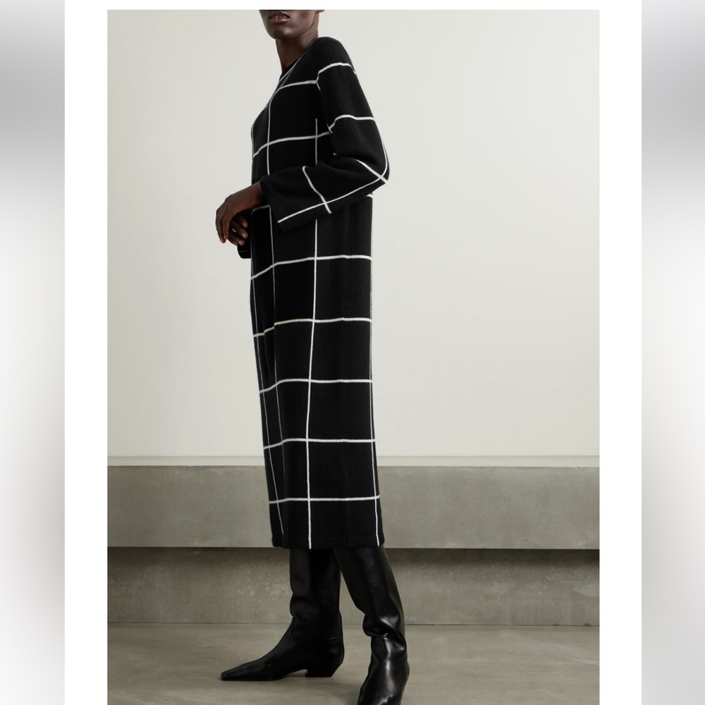 ❤️🔥❤️ LAFAYETTE 148 Checked cashmere midi dress. XS